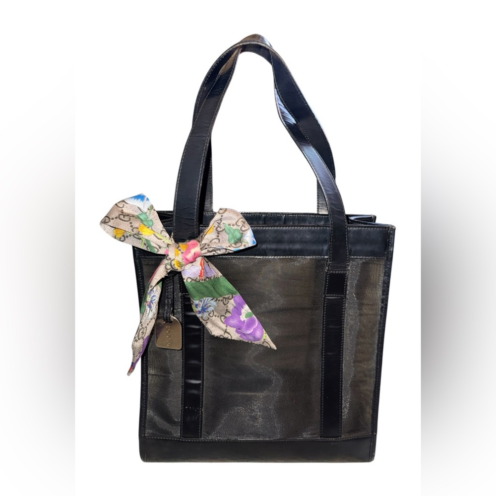 Gucci Vintage Mesh Tote Bag with fashion Scarf included - Picture 3 of 16